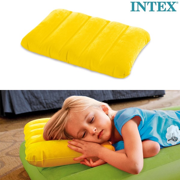 Oppustelig rejsepude til børn Intex gul