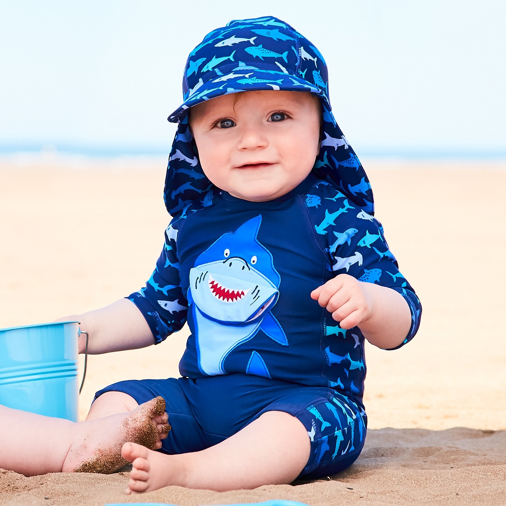 Jojo Maman Bebe Uv Dragt Blue Shark Jojo Maman Bebe Uv Dragt Blue Shark