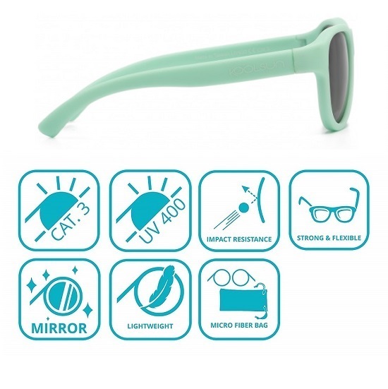 Solbriller børn Koolsun Air Phantom Grey Jade