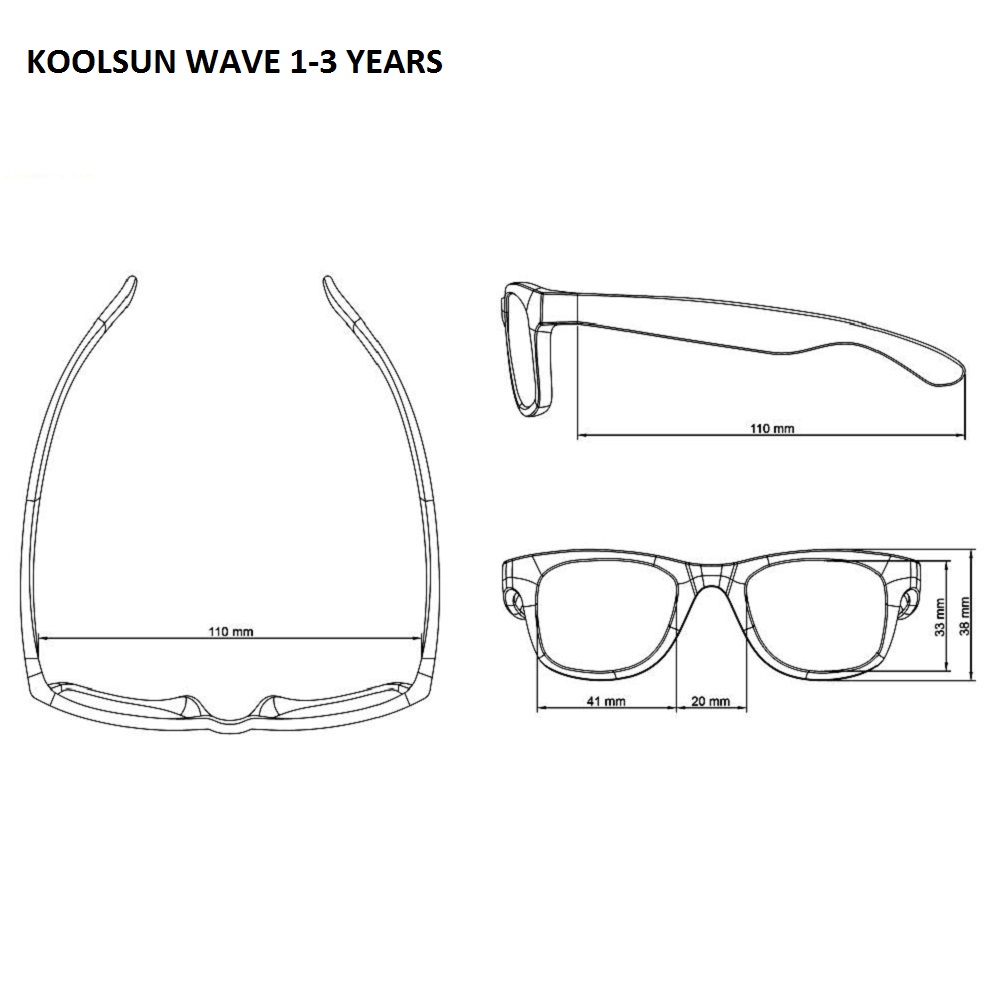 Solbriller børn Koolsun Wave måle