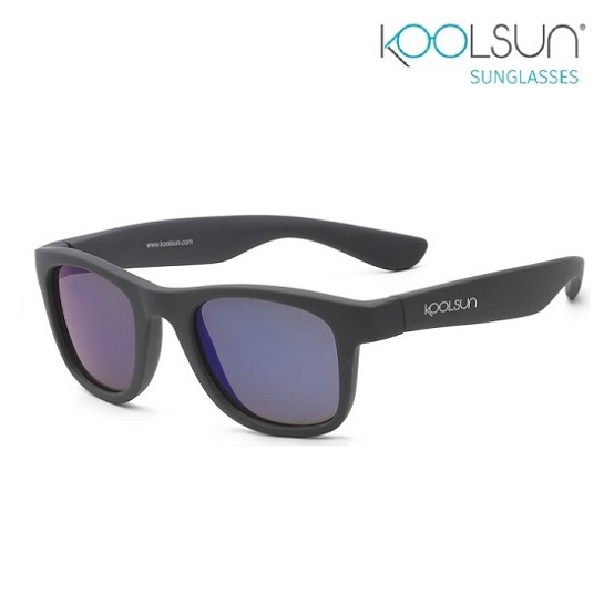 Solbriller børn Koolsun Wave Gunmetal Grey