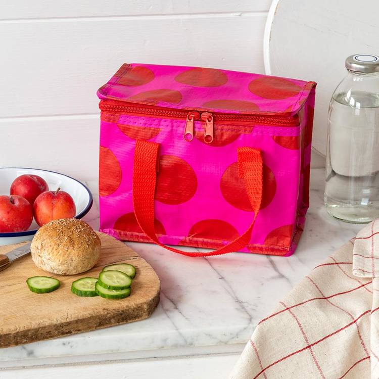 Lille køletaske Rex London Lunch Bag Red on Pink