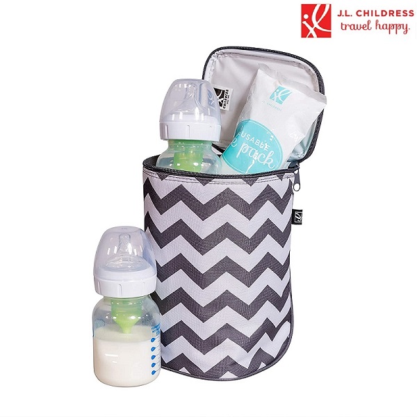 Termotaske JL Childress TwoCOOL Double Bottle Cooler Grey Chevron