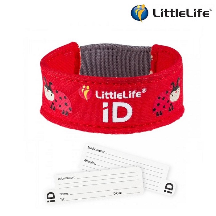 ID-armbånd til børn LittleLife Id Strap Mariehøne rød