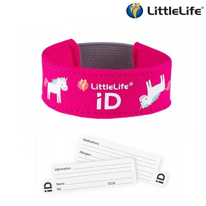 ID-armbånd til børn LittleLife Id Strap Unicorn lyserød