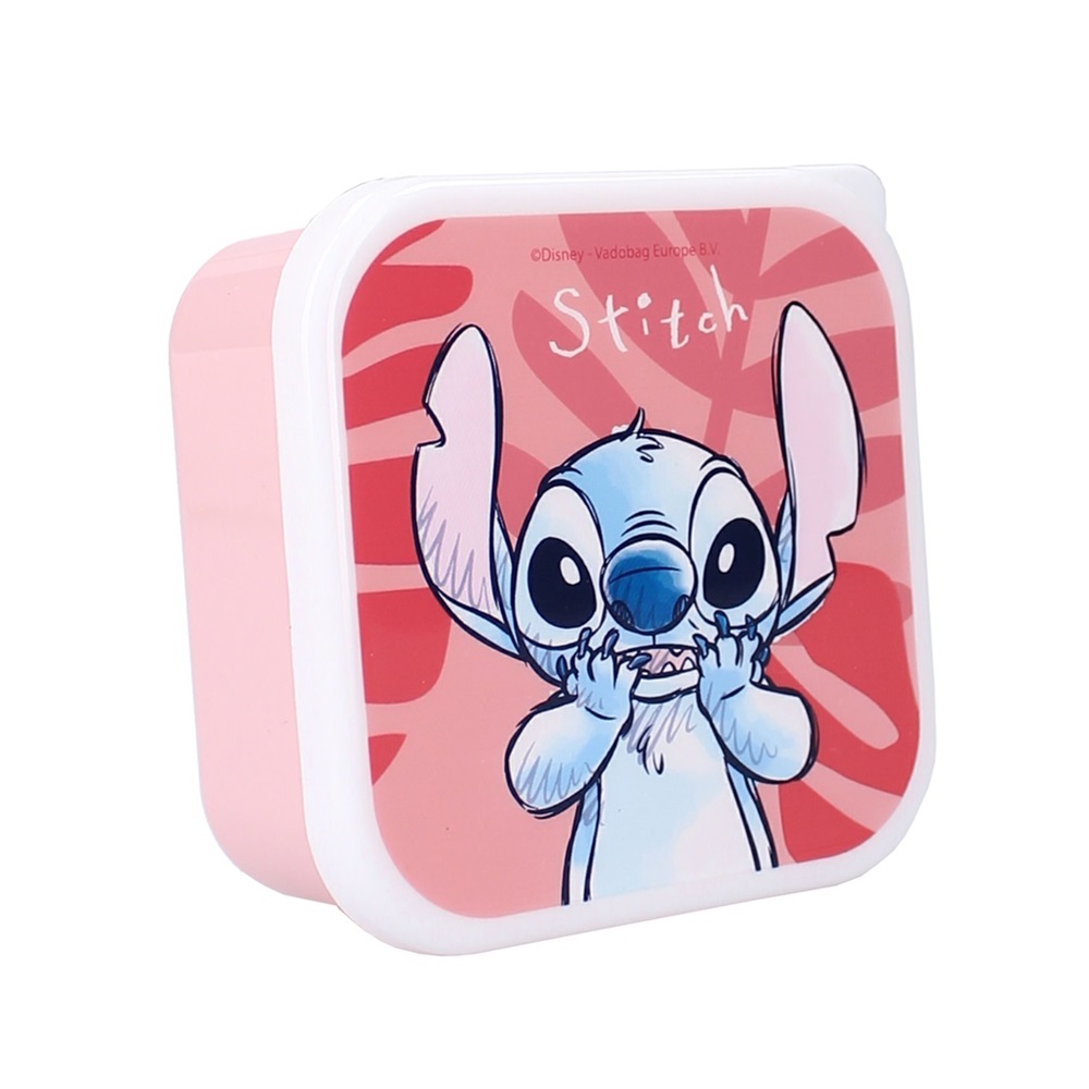 Sæt med madkasser og snackbokse til børn Stitch Bon Apetit Sæt med madkasser og snackbokse til børn Stitch Bon Apetit