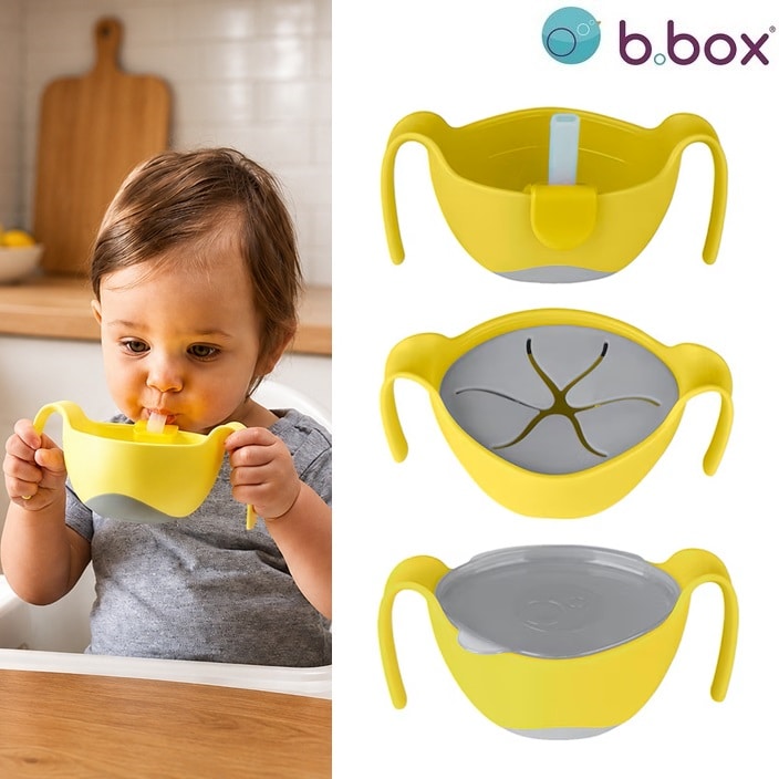 Børneskål - B.box Bowl and Straw Lemon Sherbet