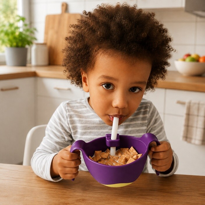 Skål til børn - B.box Bowl and Straw XL Passion Splash
