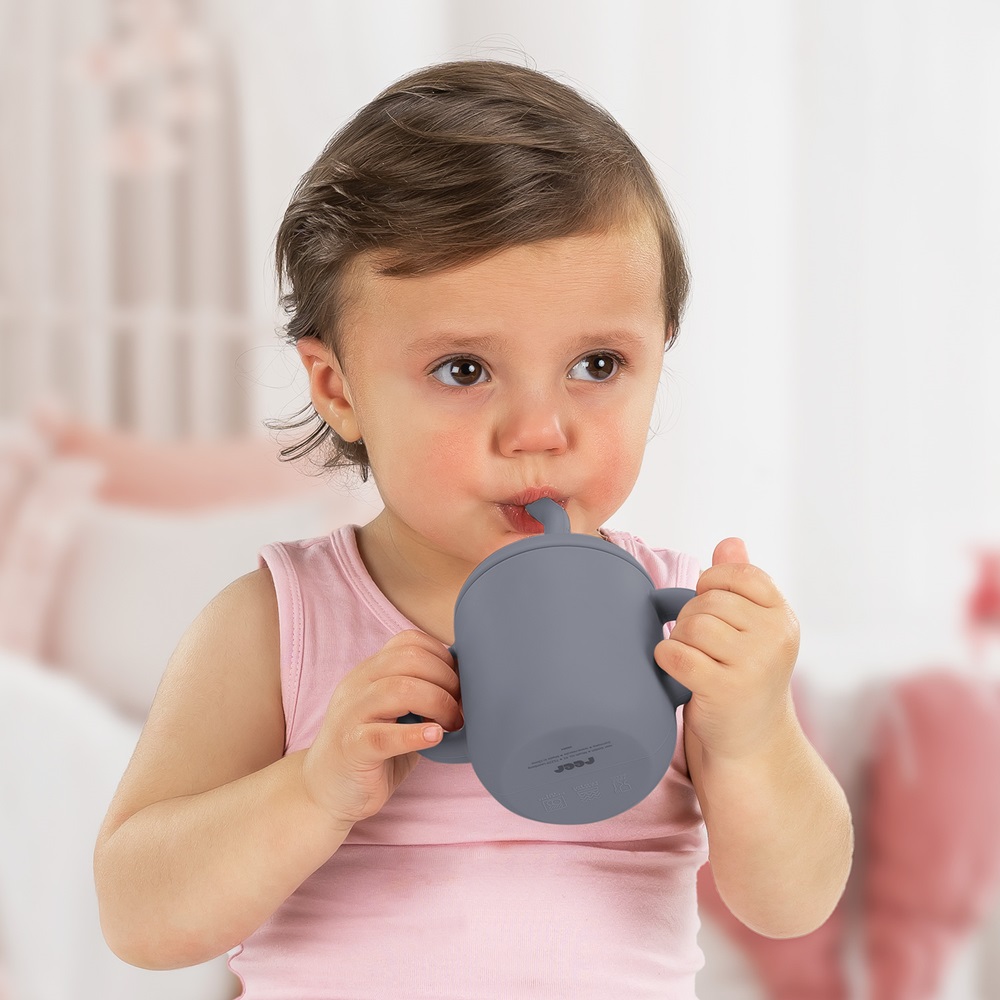 Krus og snackdåse 2-in-1 til børn Reer Snackcup Blue