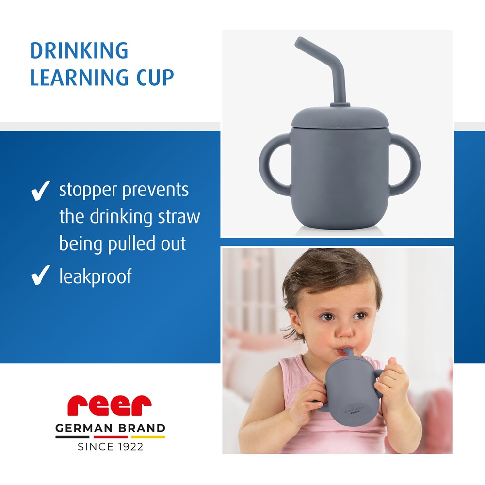 Krus og snackdåse 2-in-1 til børn Reer Snackcup Blue
