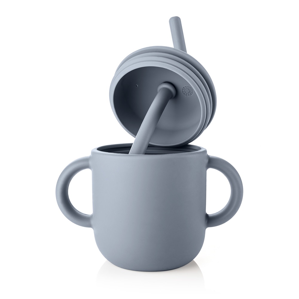 Krus og snackdåse 2-in-1 til børn Reer Snackcup Blue