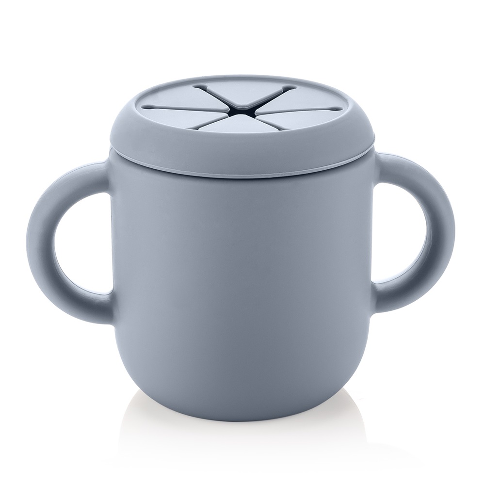 Krus og snackdåse 2-in-1 til børn Reer Snackcup Blue