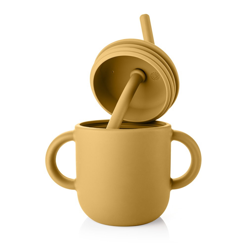 Krus og snackdåse 2-in-1 til børn Reer Snackcup Yellow