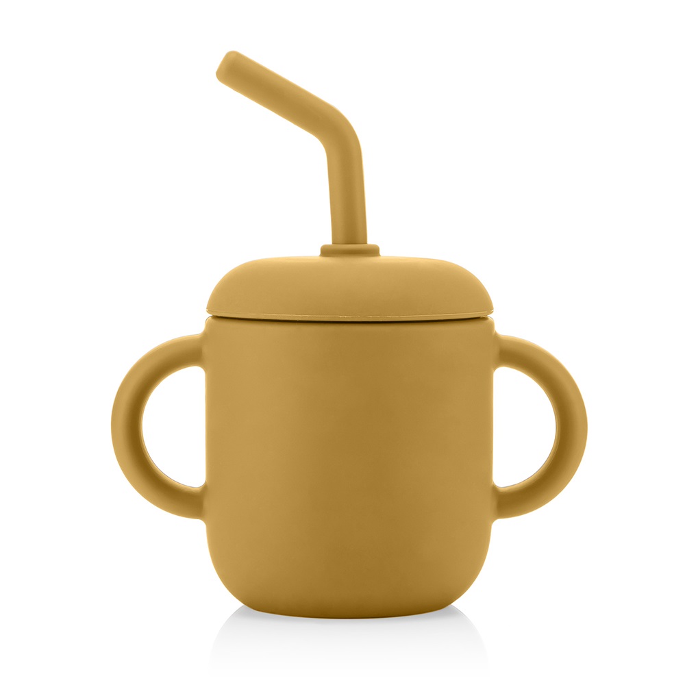 Krus og snackdåse 2-in-1 til børn Reer Snackcup Yellow