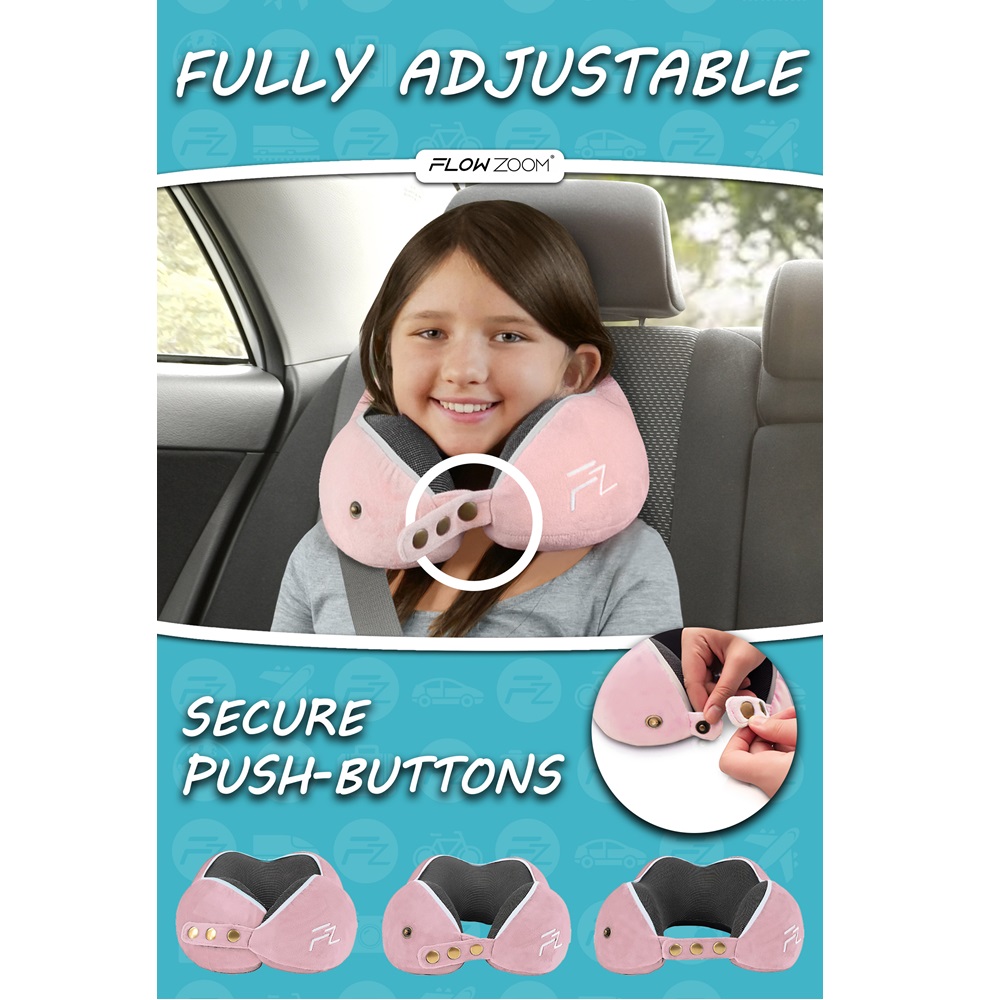 Nakkepude til børn Flowzoom Comfy Kids Pink Medium
