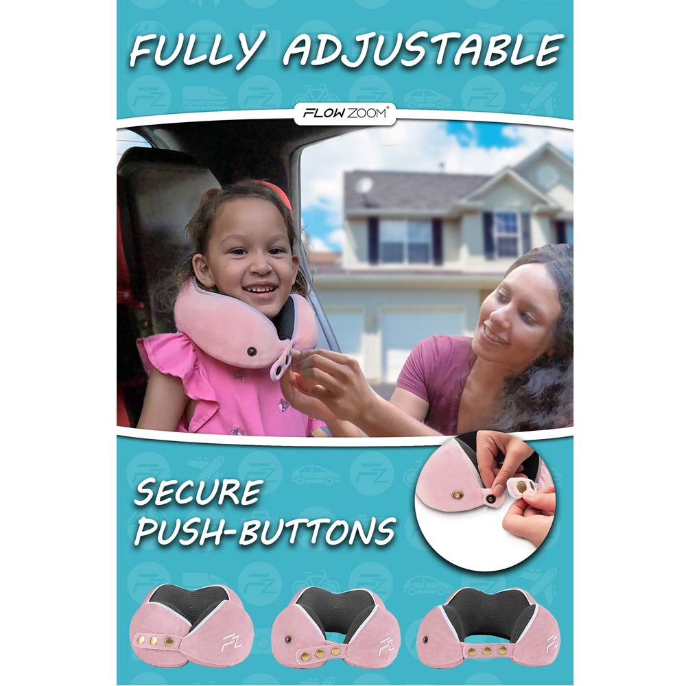 Nakkepude til børn Flowzoom Comfy Kids Pink Small
