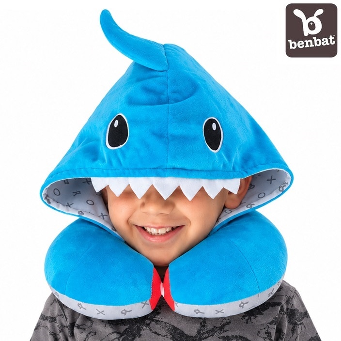 Nakkepude til børn med hætte - Benbat Shark