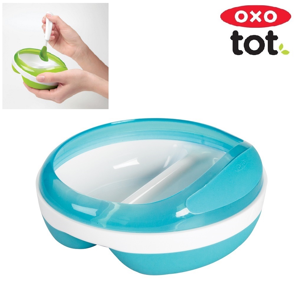 Børnetallerken OXO Tot Divided Feeding Plate blå