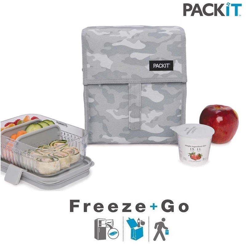 Køletaske PackIt Freezable Lunch Bag Grey Camo