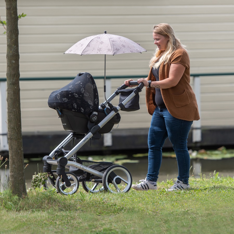 Parasol til barnevogn Dooky Stroller Parasol Umbrella Beige Leaves