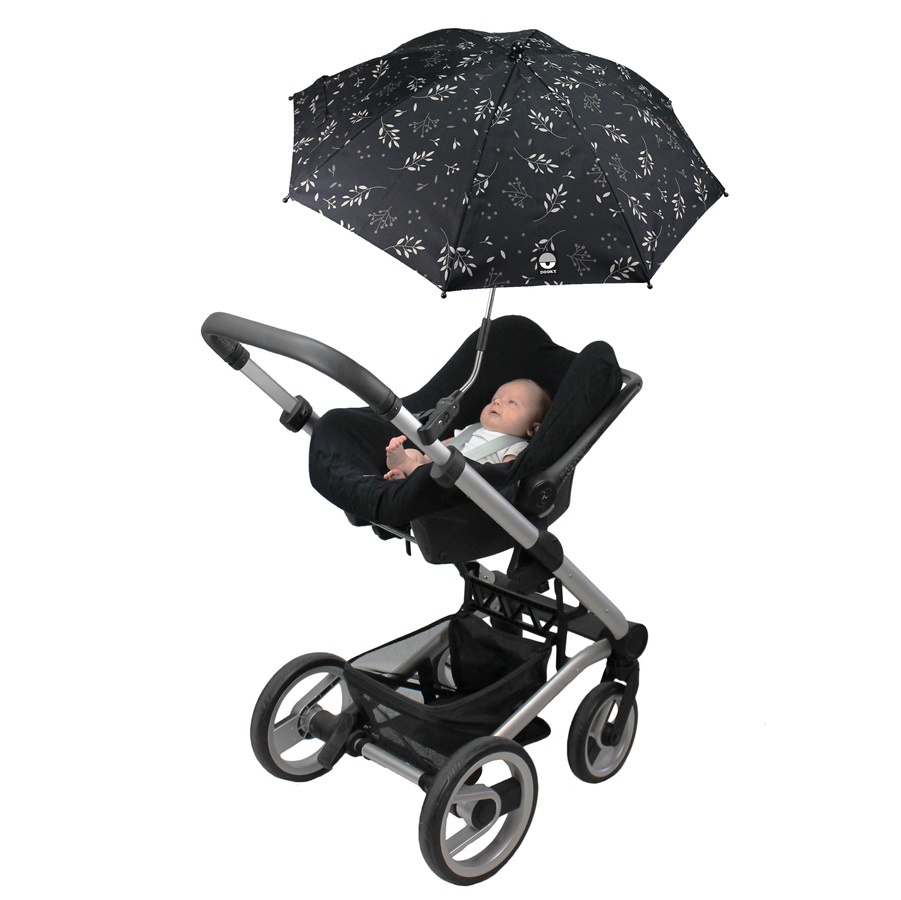 Parasol til barnevogn Dooky Stroller Parasol Umbrella Black Leaves