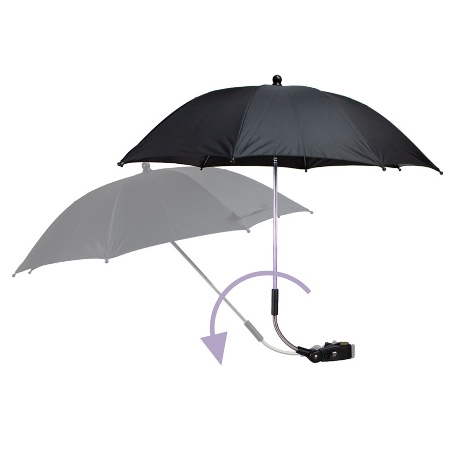 Parasol til barnevogn Dooky Stroller Parasol Umbrella Black Leaves