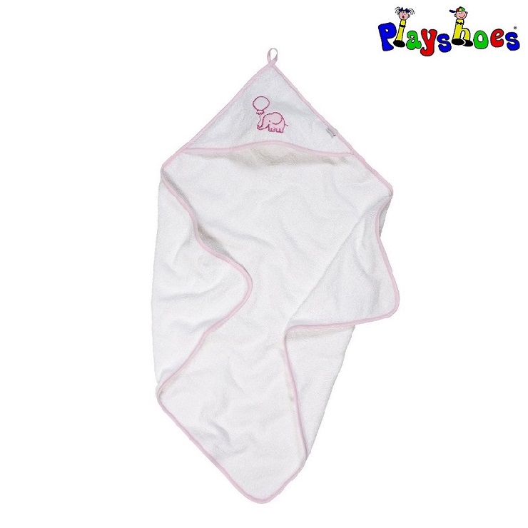 Baby badehåndklæde med hætte Playshoes Pink Elephant