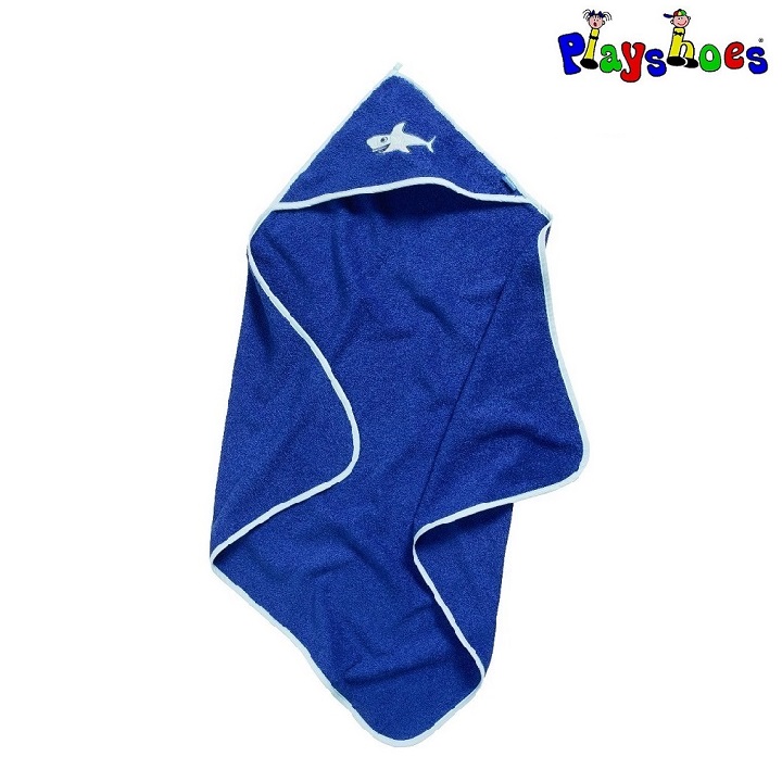 Baby badehåndklæde med hætte Playshoes Shark blå