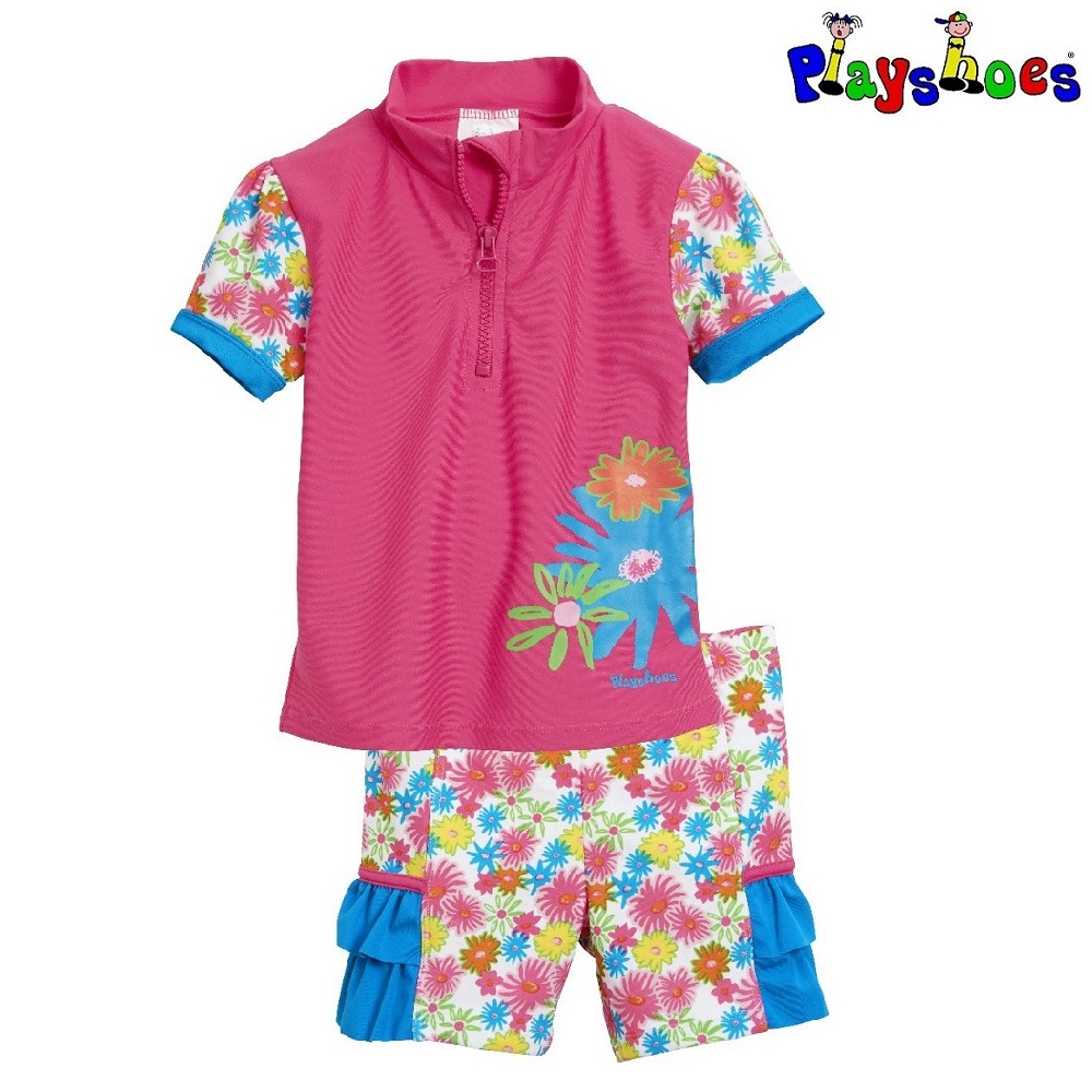 UV trøje og UV shorts til børn Playshoes Blomster