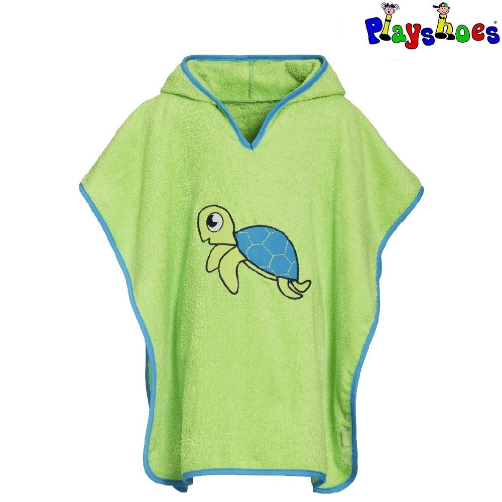 Badeponcho til børn Playshoes Turtle grøn