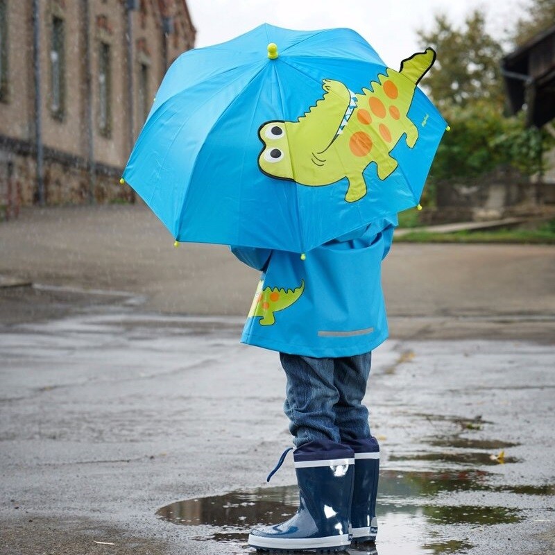 Børneparaply Playshoes Crocodile blå