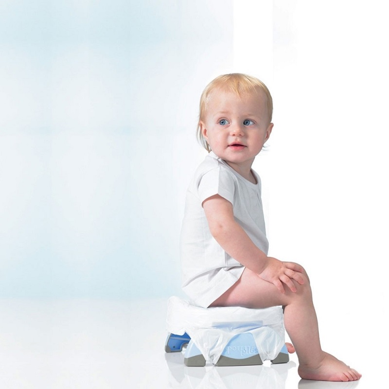 Rejsepotte og toiletsæde til børn Potette Plus hvid og lyseblå