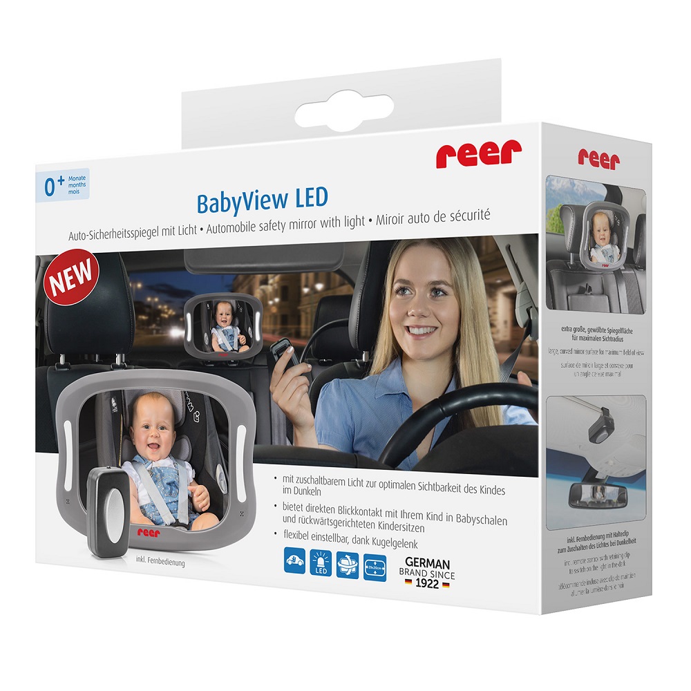 Bagsædespejle og babyspejle til bilen Reer BabyView LED