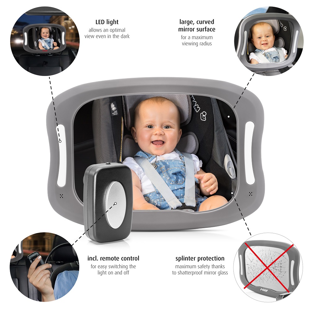 Bagsædespejle og babyspejle til bilen Reer BabyView LED