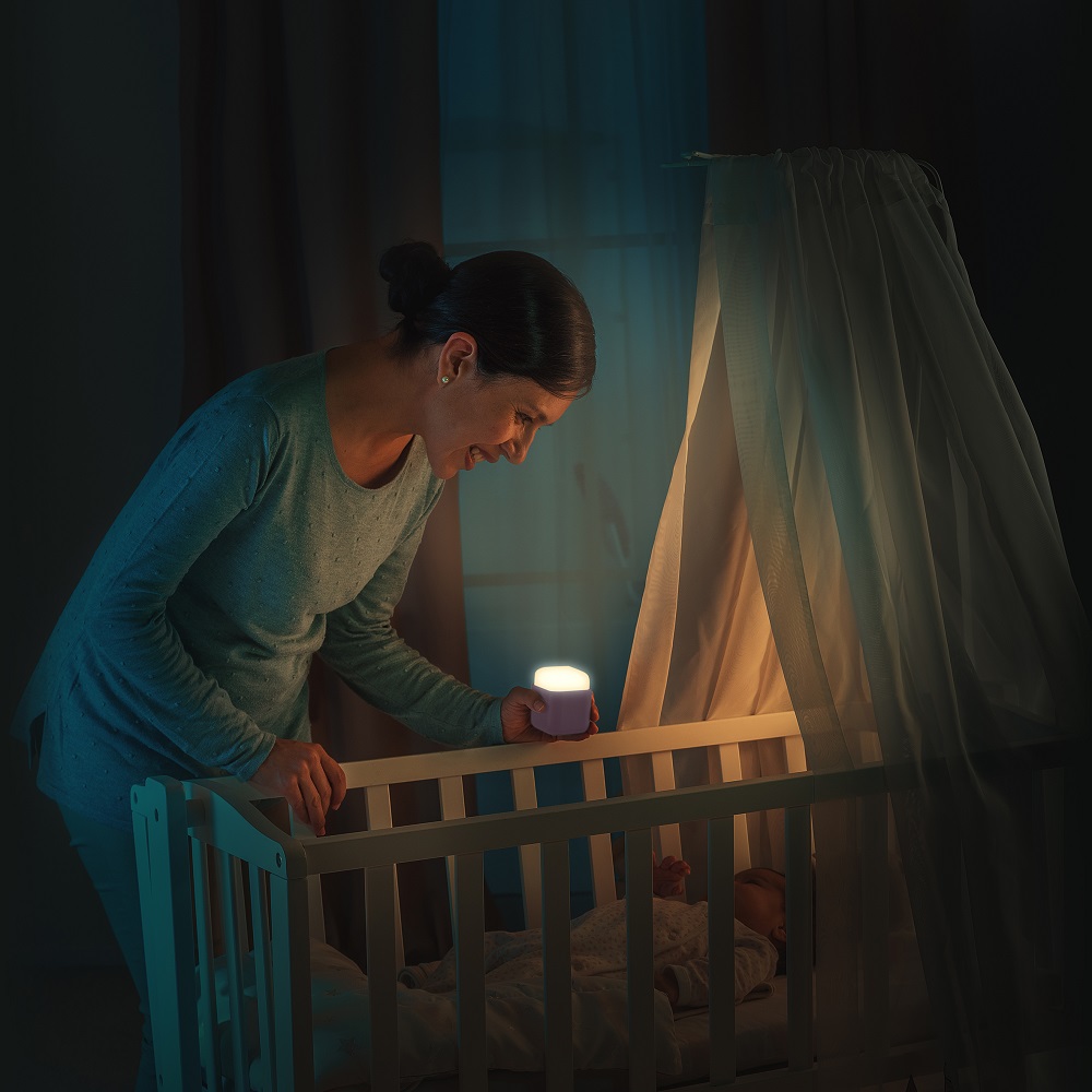 Natlampe til børn Reer Sleeplight 2in1 lyserød