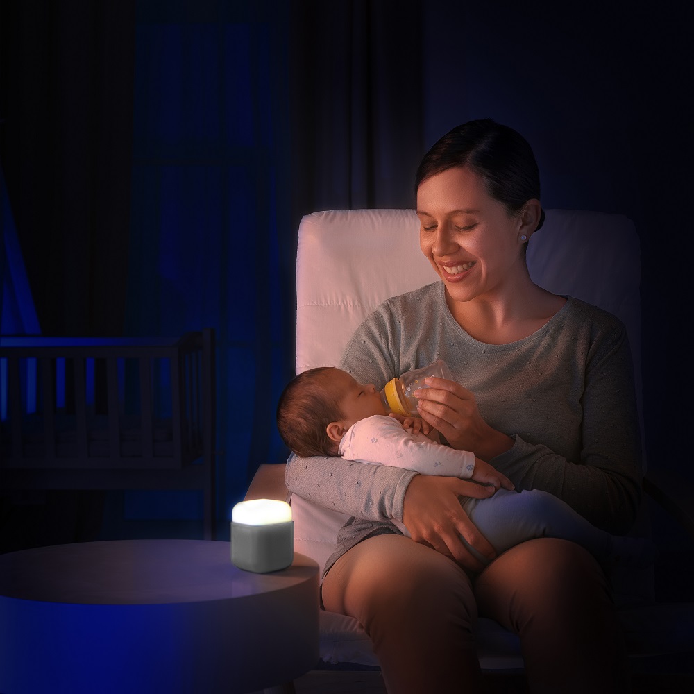 Natlampe til børn Reer Sleeplight 2in1 lysegrå