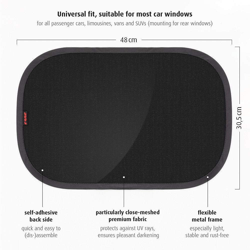 Solskærm til bil Reer Travelkid sort