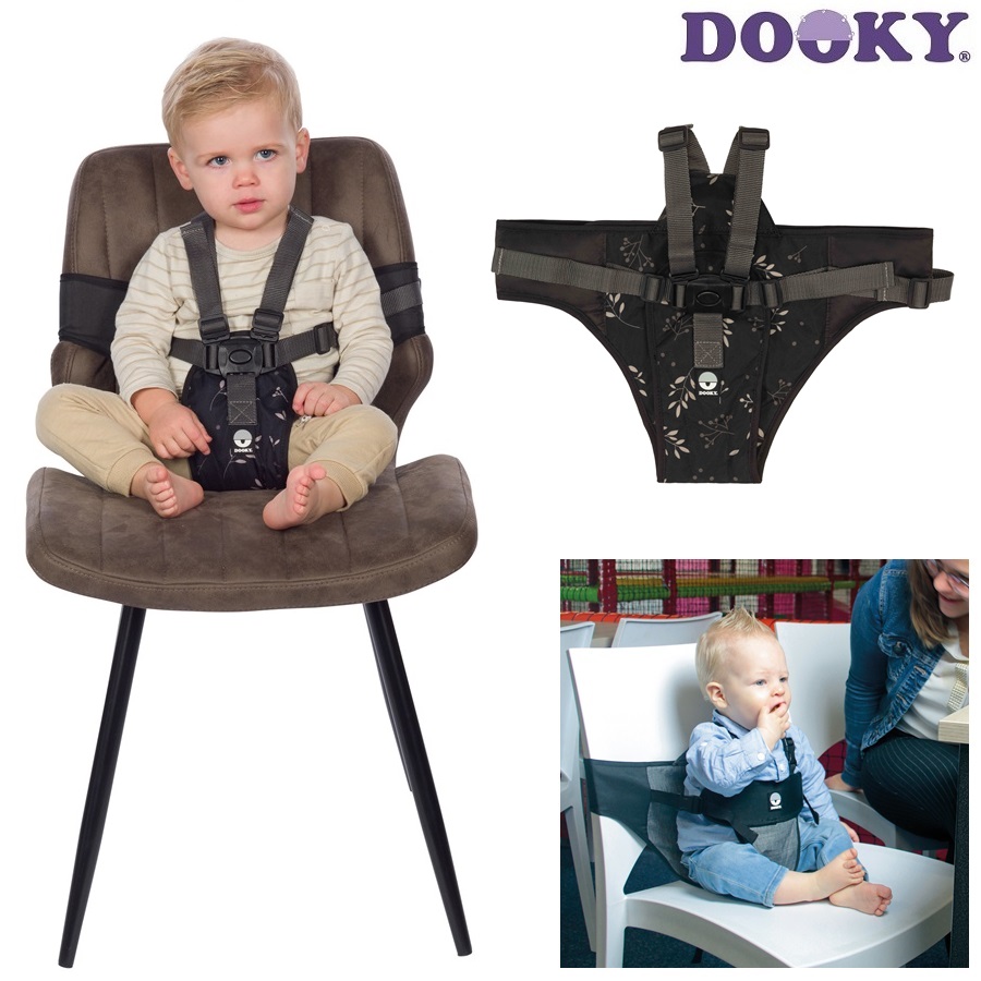 Rejsestol Dooky Travel High Chair Black Leaves