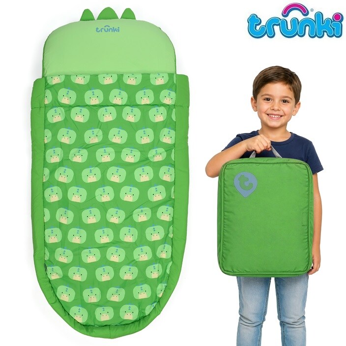 Oppustelig rejsemadras med sovepose – Trunki Bedtime Explorer Dudley Dino