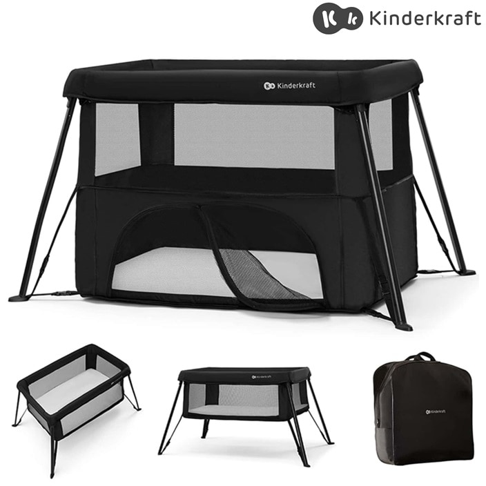 Rejseseng og weekendseng til børn og babyer Kinderkraft CAMI 3-in-1 Black