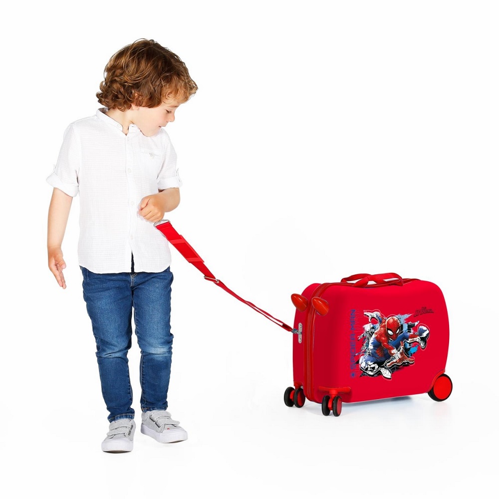 Kuffert til børn at sidde på Spiderman Marvel rød