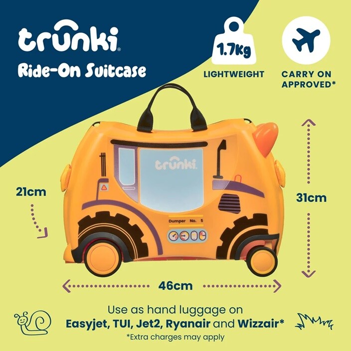 Ride-on kuffert til børn - Trunki Glide Doug Digger