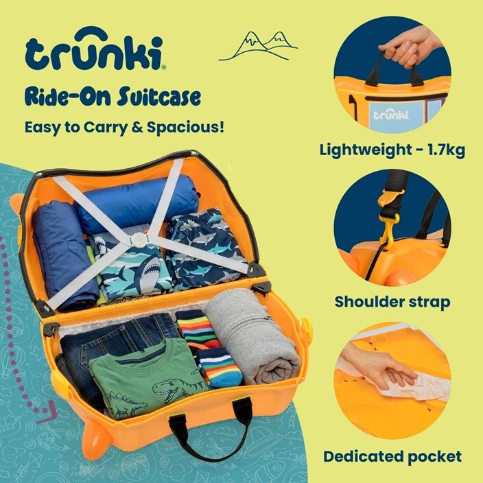 Ride-on kuffert til børn - Trunki Glide Doug Digger