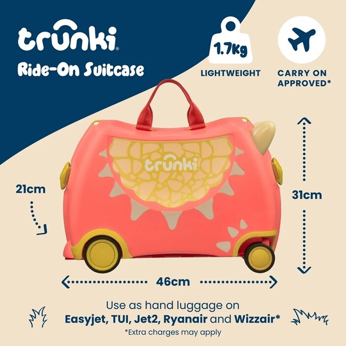 Ride-on kuffert til børn - Trunki Glide Dylan Dragon