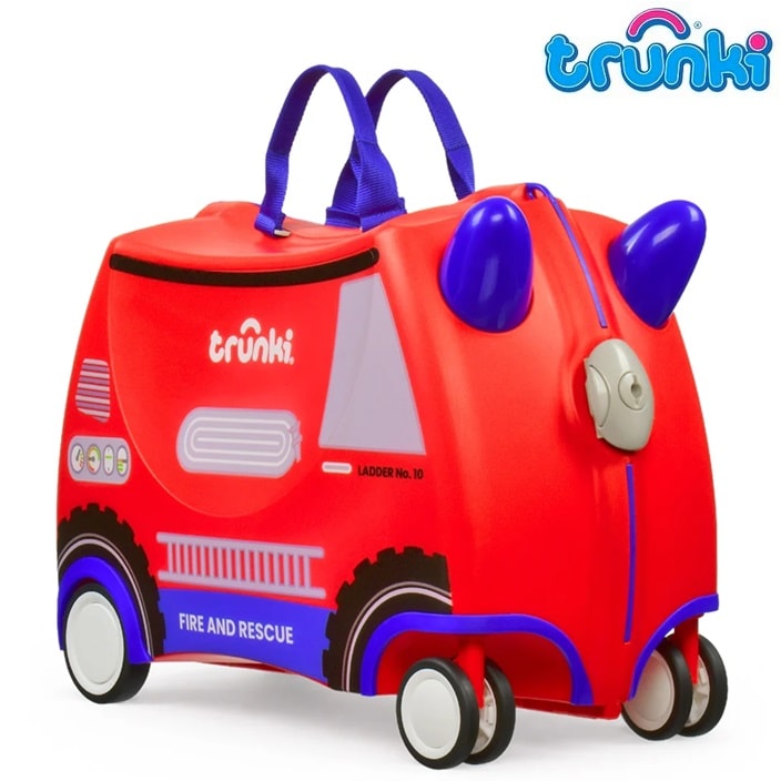 Ride-on kuffert til børn - Trunki Glide Frank Firetruck