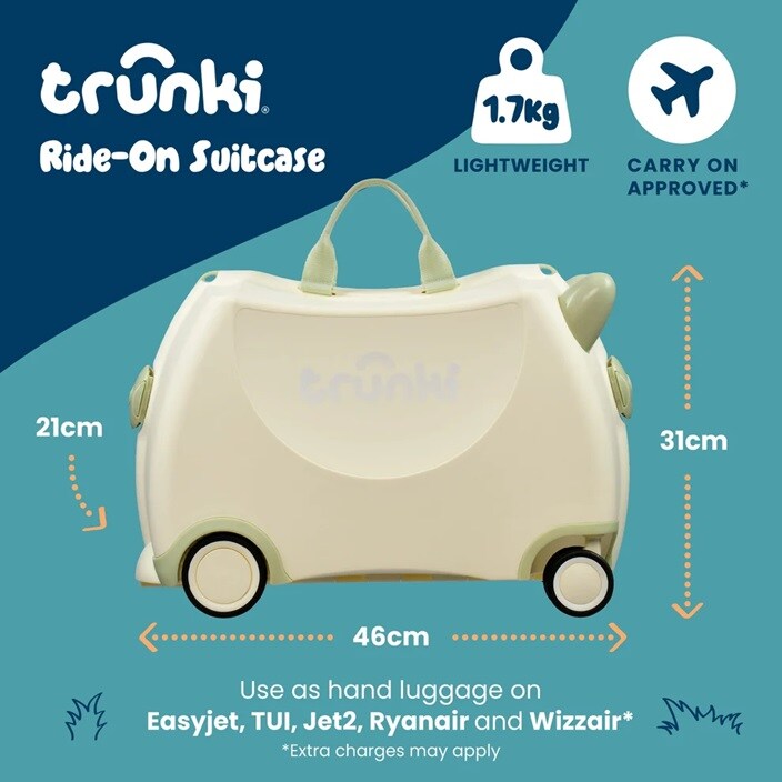 Ride-on kuffert til børn - Trunki Glide Ivory