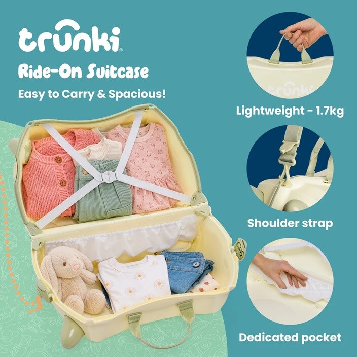 Ride-on kuffert til børn - Trunki Glide Ivory