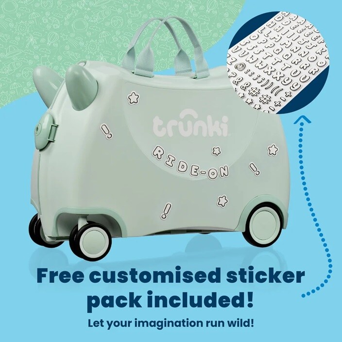 Ride-on kuffert til børn - Trunki Glide Sage