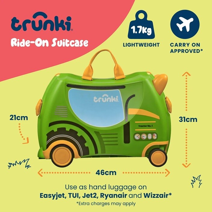 Ride-on kuffert til børn - Trunki Glide Tilly Tractor