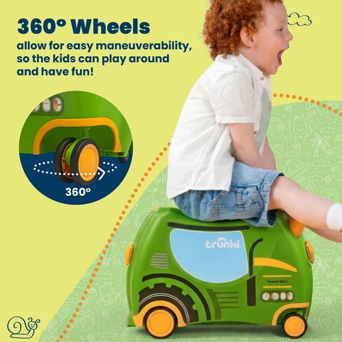 Ride-on kuffert til børn - Trunki Glide Tilly Tractor